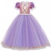 IWEMEK Enfants Déguisements Filles Raiponce Robe de Princesse Longue en tulle + Accessoires Ensemble Conte De Fées Cosplay Ha