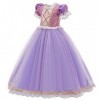 IWEMEK Enfants Déguisements Filles Raiponce Robe de Princesse Longue en tulle + Accessoires Ensemble Conte De Fées Cosplay Ha