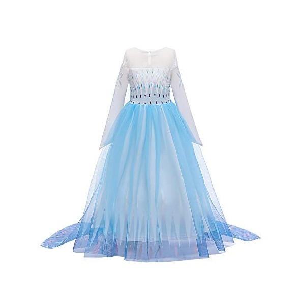 OBEEII Déguisements Princesse Elsa Robe Filles Costume et Accessoires Anniversaire Noël Halloween Carnaval Cosplay Fête Costu