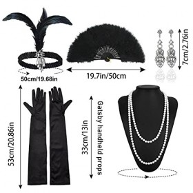 MIVAIUN 6 Pcs 1920s Gatsby Costume Accessoires Set, Accessoire Année 20 Femme, Charleston Accessoires Femme, Ensemble dacces