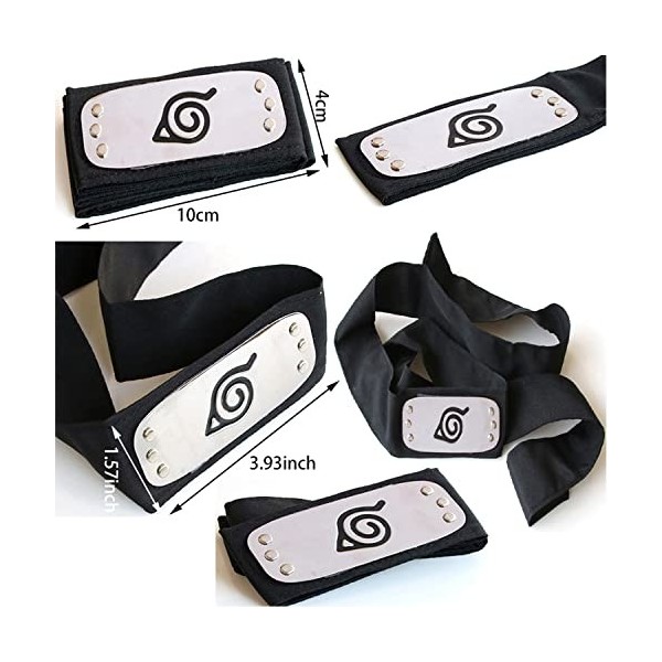 Hornblatty Anime Bandeau Anti Feuille Village Ninja Métal Headband Cosplay Accessoires de Déguisement pour Unisexe enfants