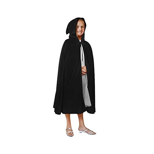 Cape à capuche en velours pour enfants - Costume de sorcière vampire Wicca - Cosplay - Carnaval - Jeu de rôle - Accessoire de