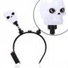 com-four® 2x serre-tête tête de mort Halloween avec lumière LED - serre-tête comme accessoire de déguisement pour soirées à t