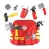 Jeu, Jouet Simulation Pompier, kit doutils Cosplay, Pompiers, Roues, Accessoires, Paquet, Sac à Dos, Marteau, Jouet, Hache, 