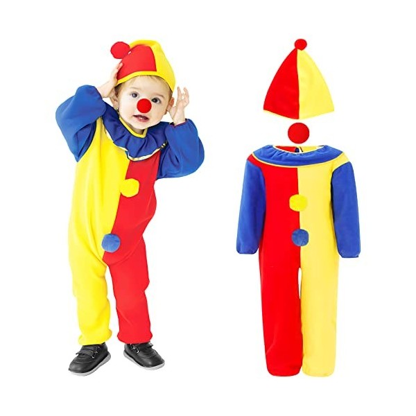 TOPJOWGA Déguisement Clown Enfant, Accessoires Costume Clown, Costume Déguisement de Clown, Costume de Carnaval, Costume de C