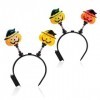 com-four® 2x serre-tête Halloween citrouille avec lumière LED - serre-tête comme accessoire de déguisement pour soirées à thè