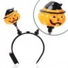 com-four® 2x serre-tête Halloween citrouille avec lumière LED - serre-tête comme accessoire de déguisement pour soirées à thè