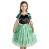 IWEMEK Filles Déguisements Princesse Anna Robe + Accessoires Reine des Neige 2 Costume de Carnaval Halloween Noël Robes de fê