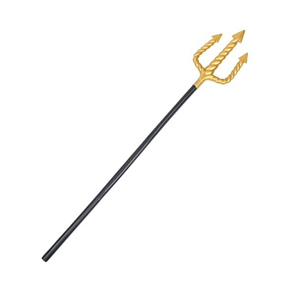 CLISPEED Costume de Roi Trident 47 Pouces Accessoire Trident Doré Halloween Trident en Plastique Détachable 4 Sections Triden