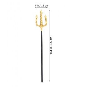CLISPEED Costume de Roi Trident 47 Pouces Accessoire Trident Doré Halloween Trident en Plastique Détachable 4 Sections Triden