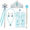 7 Pièces Princesse Accessoires Pour Costume dElsa, Accessoires Elsa, Accessoire Reine des Neiges Enfan, Accessoires Deguisem