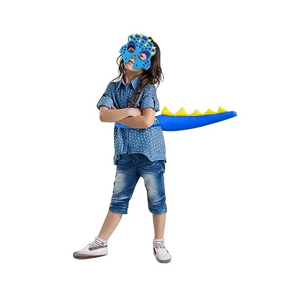 OhMill Set de Dinosaures Masque de Dragon et Queue de Dragon pour Enfants Costume de Dragon Personnalité Accessoires d’Hallow