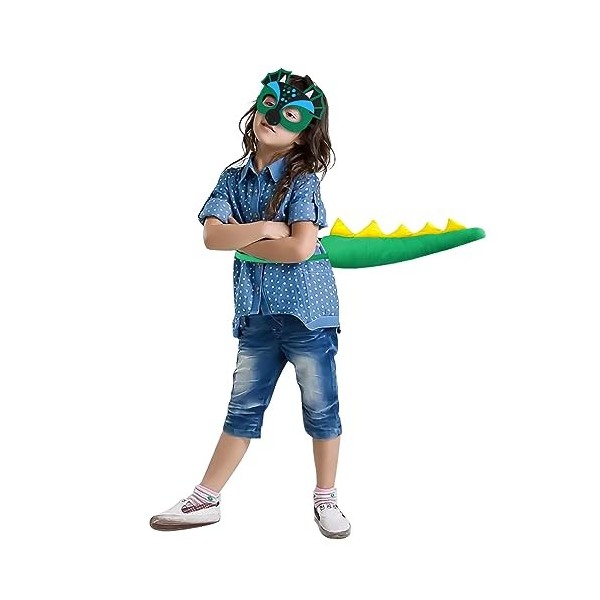 OhMill Set de Dinosaures Masque de Dragon et Queue de Dragon pour Enfants Costume de Dragon Personnalité Accessoires d’Hallow