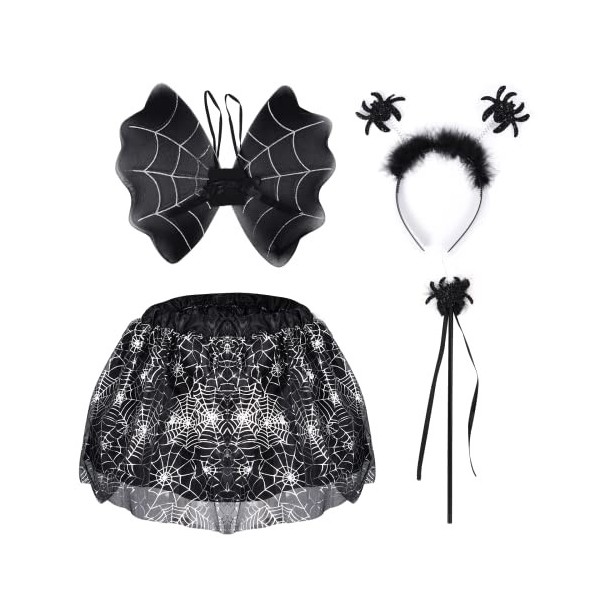 Ulikey Déguisement Papillon Enfant, Deguisement Fee Fille Carnaval avec Jupe en Tulle, Ailes, Baguette Magique Diadème, Degui