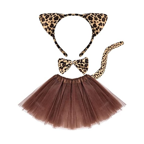 Tacobear Déguisement Animaux Enfant Tutu Jupe avec Serre Tête Oreille Animaux Nez Queue Gants Pattes Noeud Papillon Deguiseme