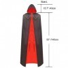 Ding Yongliang Cape à Capuchon ，Réversible Noir Rouge Accessoire de Cosplay pour Adulte/Enfant Unisexe Déguisement Halloween 