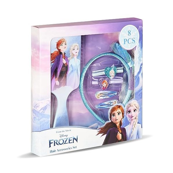 La Reine des Neiges Frozen - Kit Accessoires cheveux Disney officiel - Déguisement Princesse - Idée Coffret Cadeau Fille