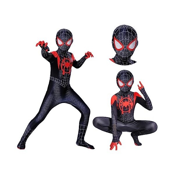 shengo Costume Spiderman pour enfant - Costume de super-héros - Combinaison 3D de super-héros - Anime 3D - Combinaison darai