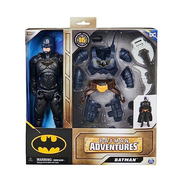 DC COMICS BATMAN ADVENTURES - Pack Figurine Batman 30 Cm + Accessoires Batman Adventures - Figurine Batman Articulée 30 cm - 