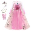 New front Fille Robe de Princesse Reine des Neiges Enfant Déguisement Princesse Elsa Costume Noël Cadeau Robe de Soirée Carna