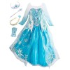 New front Fille Robe de Princesse Reine des Neiges Enfant Déguisement Princesse Elsa Costume Noël Cadeau Robe de Soirée Carna