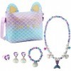 BIQIQI Sac à Main pour Enfants Filles Briller Sirène Sac à Main Bijoux Cadeaux Fête Déguisement Accessoires Cadeaux pour Enfa