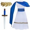 PLULON Déguisement Toga Grecque pour Enfants Costume Roi Romain pour Garçons Filles avec Accessoires Noblesse Cosplay Dress U