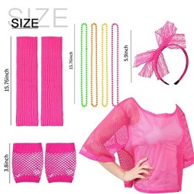 Déguisement Année 80 Accessoire Femme Fluo, Vêtements Années 80 Néon Tenu, 80s Disco Costume Vetement Fête, Déguisement Année