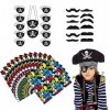 36 Pièces Pirate Accessoires Set, lot Bandana Pirate, Pirates Enfants Jeu de Rôle Pirate,pour Le Carnaval De Halloween et La