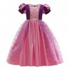 IWEMEK Enfants Déguisements Filles Raiponce Robe de Princesse Longue en tulle + Accessoires Ensemble Conte De Fées Cosplay Ha