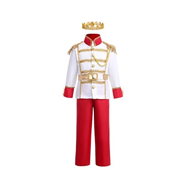 Déguisement Prince Roi Charmant pour Enfants Garçons Jeu de rôle Cosplay Carnaval Halloween Habiller Fête Noël Haut Pantalon 