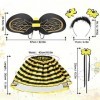 Hifot Déguisement Abeille pour Fille 4 pièces, Costume de Abeille Ailes Tutu Jupe Baguette Serre-tête avec Abeille,Deguisemen