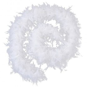 keland 2 Mètres Boa de Plumes Accessoire de déguisement Charleston pour la fête Blanc 