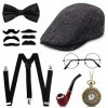 Années 1920 Hommes Déguisements Accessoires, Gatsby Accessoire Gangster Homme, Accessoires de déguisement pour homme des anné