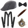 E EBETA Années 1920 Hommes Déguisements Accessoires, Flapper Gatsby Costume Année 20 avec Chapeau Bretelles à Dos en Y Faux C