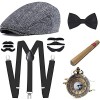 E EBETA Années 1920 Hommes Déguisements Accessoires, Flapper Gatsby Costume Année 20 avec Chapeau Bretelles à Dos en Y Faux C