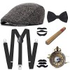 E EBETA Années 1920 Hommes Déguisements Accessoires, Flapper Gatsby Costume Année 20 avec Chapeau Bretelles à Dos en Y Faux C