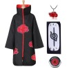 Metaparty Itachi Cape Cosplay Uchiha Itachi Cos Deguisement Bandeau Bague Collier Ninja Accessoires Anime Carnaval Halloween 