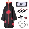 Metaparty Itachi Cape Cosplay Uchiha Itachi Cos Deguisement Bandeau Bague Collier Ninja Accessoires Anime Carnaval Halloween 