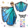 Herenear Papillon Enfant Ailes, Cape Papillon Déguisement, Costume Butterfly Wings avec Avec Masque Papillon, Deguisement Fêt