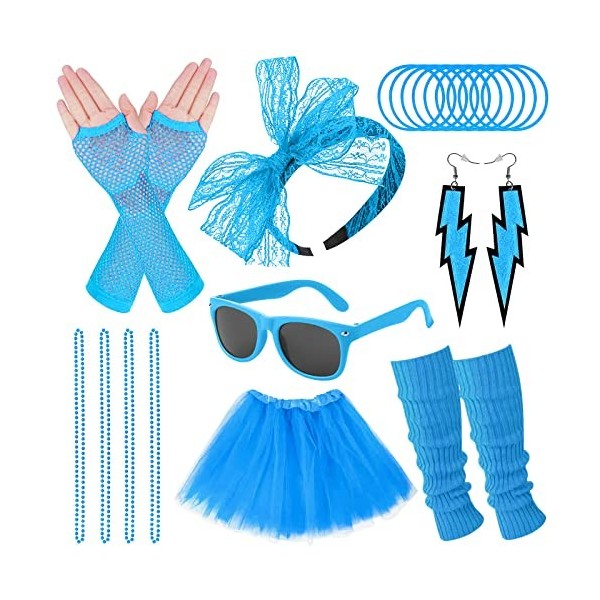 Déguisement Année 80, Accessoire Costume Année 80 avec Collier/ Boucles