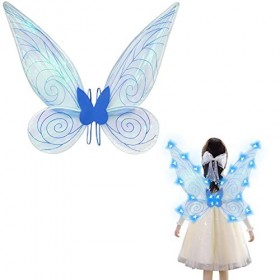 Ailes de fée lumineuses pour enfants, Ailes delfe lumineuses à LED pour adultes Ailes papillon Costume Cosplay, Robe fantais