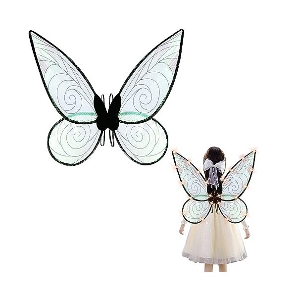 Ailes de fée lumineuses pour enfants, Ailes delfe lumineuses à LED pour adultes Ailes papillon Costume Cosplay, Robe fantais
