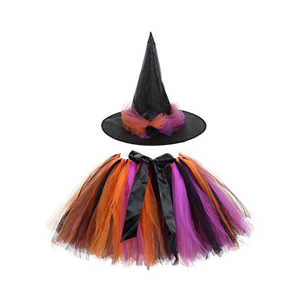 Deguisement Sorciere Enfant, Costume Sorciere Fille, Déguisement Halloween Sorcière, Deguisement Halloween Jupe En Tulle Tutu