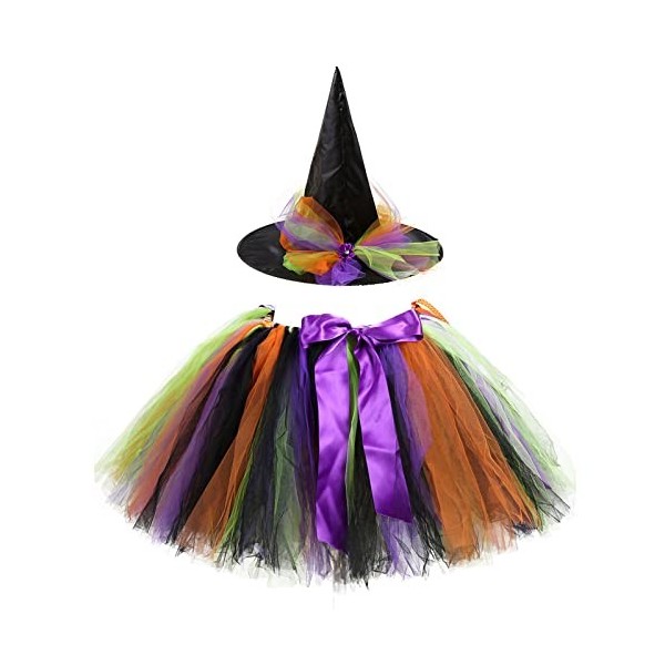 Deguisement Sorciere Enfant, Costume Sorciere Fille, Déguisement Halloween Sorcière, Deguisement Halloween Jupe En Tulle Tutu