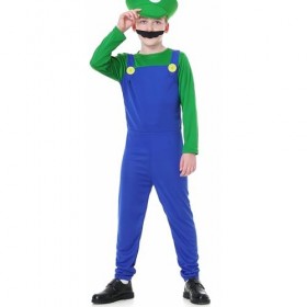 WWQQYY Super Brothers pour Adultes Enfants, Costume de Cosplay, Adultes Fille Garçon Déguisement avec Combinaison, Bonnet, Ba