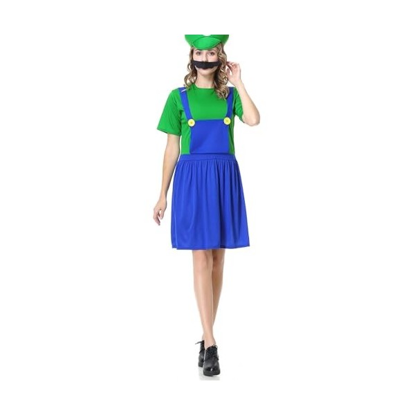 WWQQYY Super Brothers pour Adultes Enfants, Costume de Cosplay, Adultes Fille Garçon Déguisement avec Combinaison, Bonnet, Ba