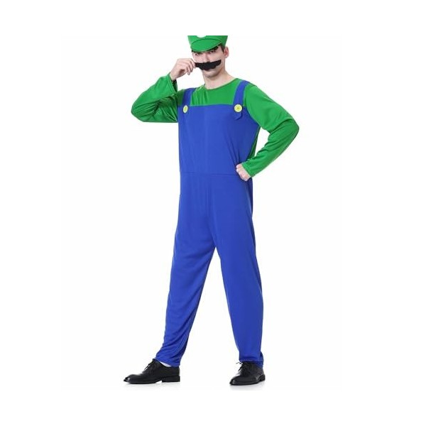 WWQQYY Super Brothers pour Adultes Enfants, Costume de Cosplay, Adultes Fille Garçon Déguisement avec Combinaison, Bonnet, Ba