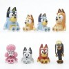 Holludle Bluey Bingo 12 figurines Tous les personnages de la série animée Bluey Poupées non officielles bluey