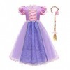 IWEMEK Enfants Déguisements Filles Raiponce Robe de Princesse Longue en tulle + Accessoires Ensemble Conte De Fées Cosplay Ha